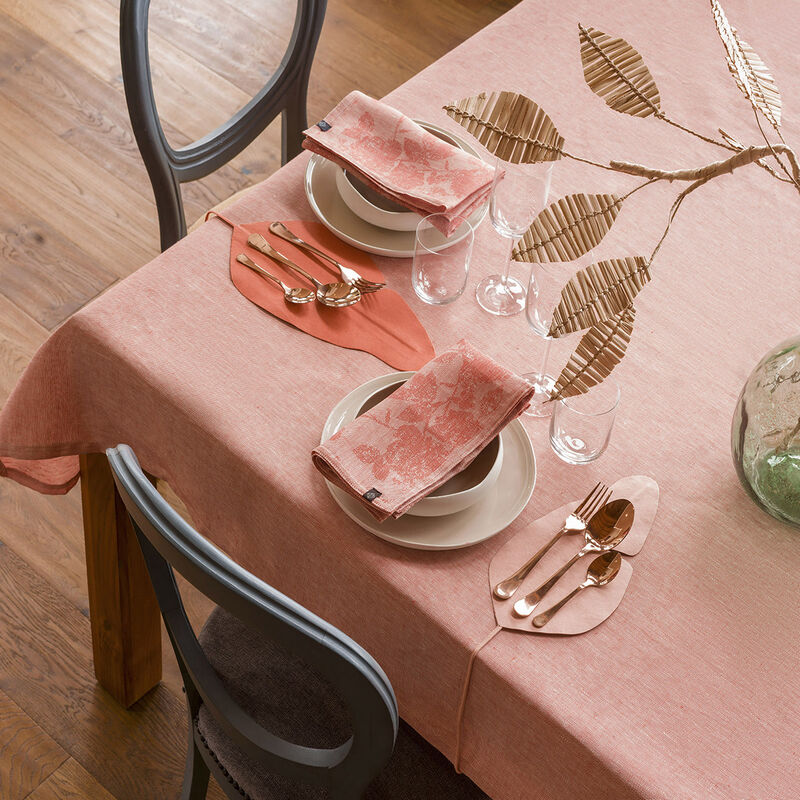 Tablecloth Casual Natt&eacute; Orange 150x150 100% linen, , hi-res image number 0